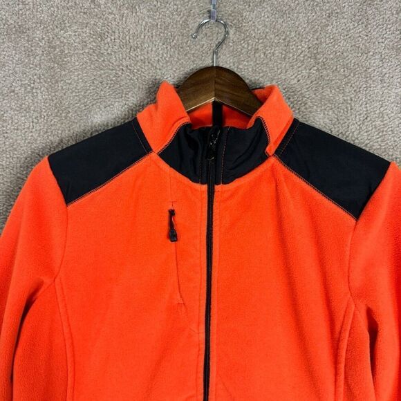 LRL Ralph Lauren Active Jacket Womens Size Large L‎ Orange/Black Fleece Full Zip - Picture 2 of 10